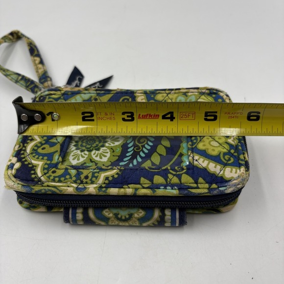 Vera Bradley Wristlet Wallet Womens One Size Blue Floral Quilted Cotton ID Zip - Picture 10 of 12
